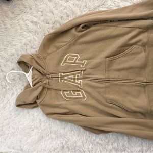 GAP Beige Full-Zip Hoodie